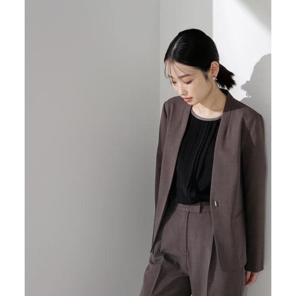 Natural Beauty Basic Pintuck Women's Two-Tone Blouse, Off-White/Beige, 017-3110401