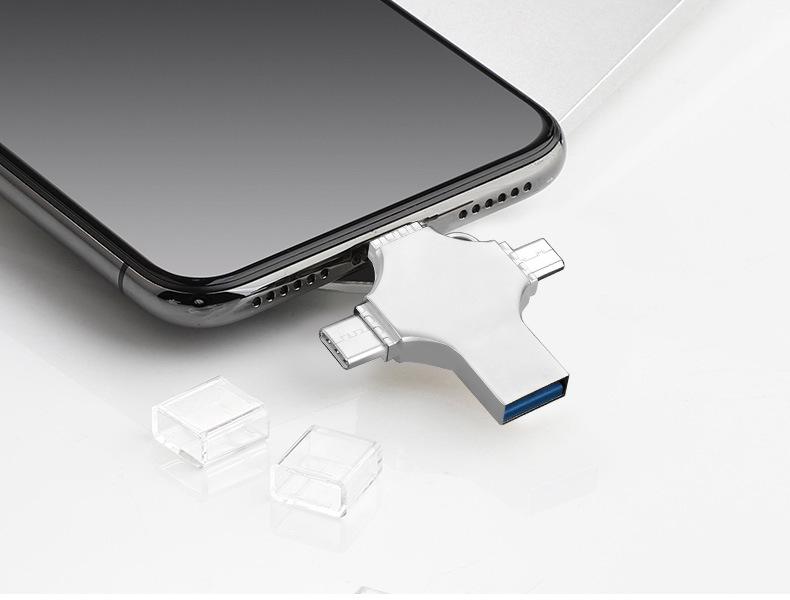 1 ТБ 4-в-1 OTG USB-накопитель для мобильных устройств, Apple, Android и ПК с бесплатным шнурком