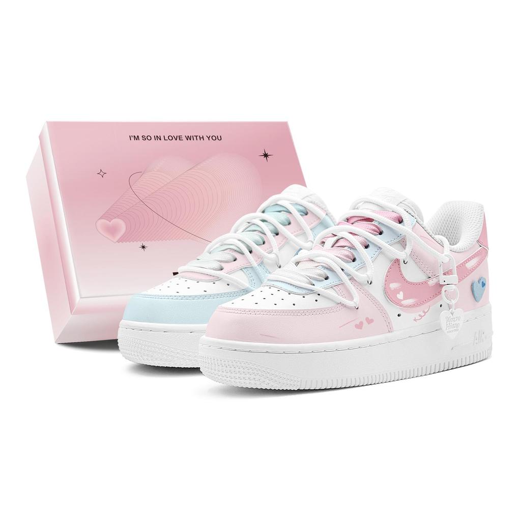Nike Air Force 1 Air Force 1, Двусторонний Лебедь Возлюбленная, Романтичный, Девическое Сердце, Милый Стиль, Деконструктивистский Дизайн DH2920-111(TeamS2-S-BOX)