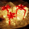 Christmas Glowing Gifts Box Decoration Ornament With Bow Lighting Box Outdoor Light Lighting Xmas New Year 2024 Home Yard Decor