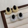 Винтажные темпераментные геометрические металлические черные серьги-гвоздики для женщин, подарок на вечеринку, горячая распродажа, аксессуары для ушей, роскошные ювелирные изделия 2025 года, новинка