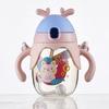 Children's Water Bottle, Anti-boiling, Cartoon Deer, Pink.