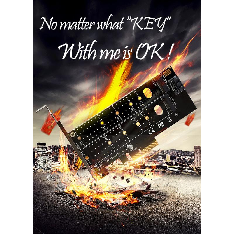 New M.2 NVMe SSD To PCIe Adapter & NGFF (B+M Key) SSD To SATA Expansion Card