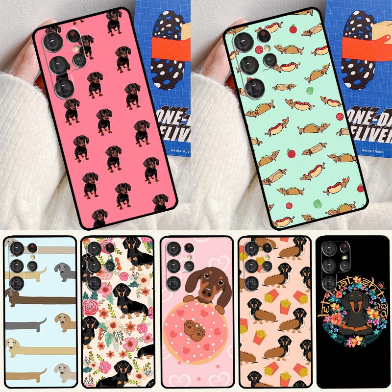 Sausage Dog Love Phone Case For Samsung Galaxy S25 Ultra S24 Ultra S9 S10 S20 S21 S22 Plus S23 S24 FE Cover