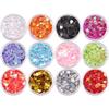 May Brown Fall In Love Heart Nail Glitter 12p, Mixed Colors, 1 Set