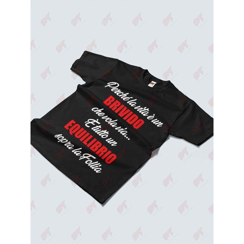 Vasco Rossi Because Life Is A Thrill That Fly Away T-Shirt | Casual Crew Neck, Slight Stretch Fabric, Regular Fit, Print Pattern, Perfect for Men,
