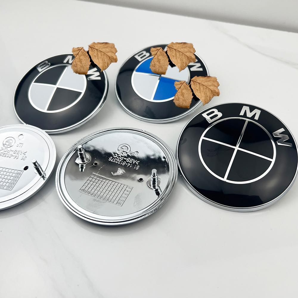 2Pcs 74mm 82mm Vehicle Front Rear Logo Decorative Housing Kit For BMW E61 F90 F07 F11 F18 Series