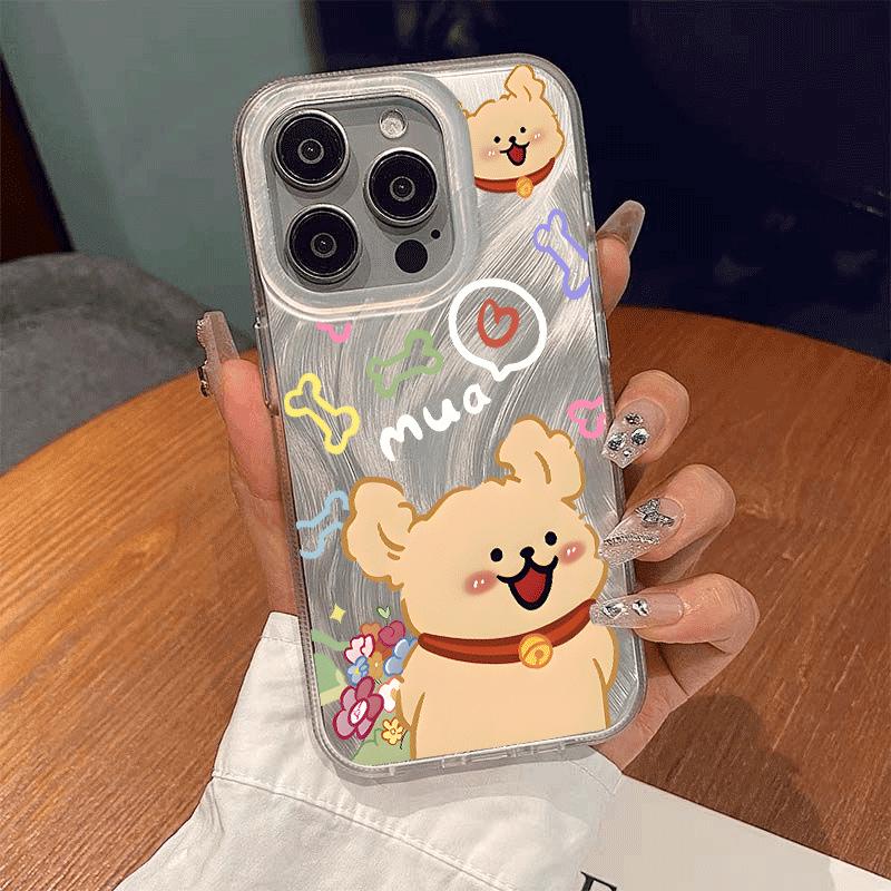 Сетчатый Чехол для Apple iPhone 16 Pro Max, Защита от падений - Дизайн с Щенком, Веселый Трансграничный Стиль.