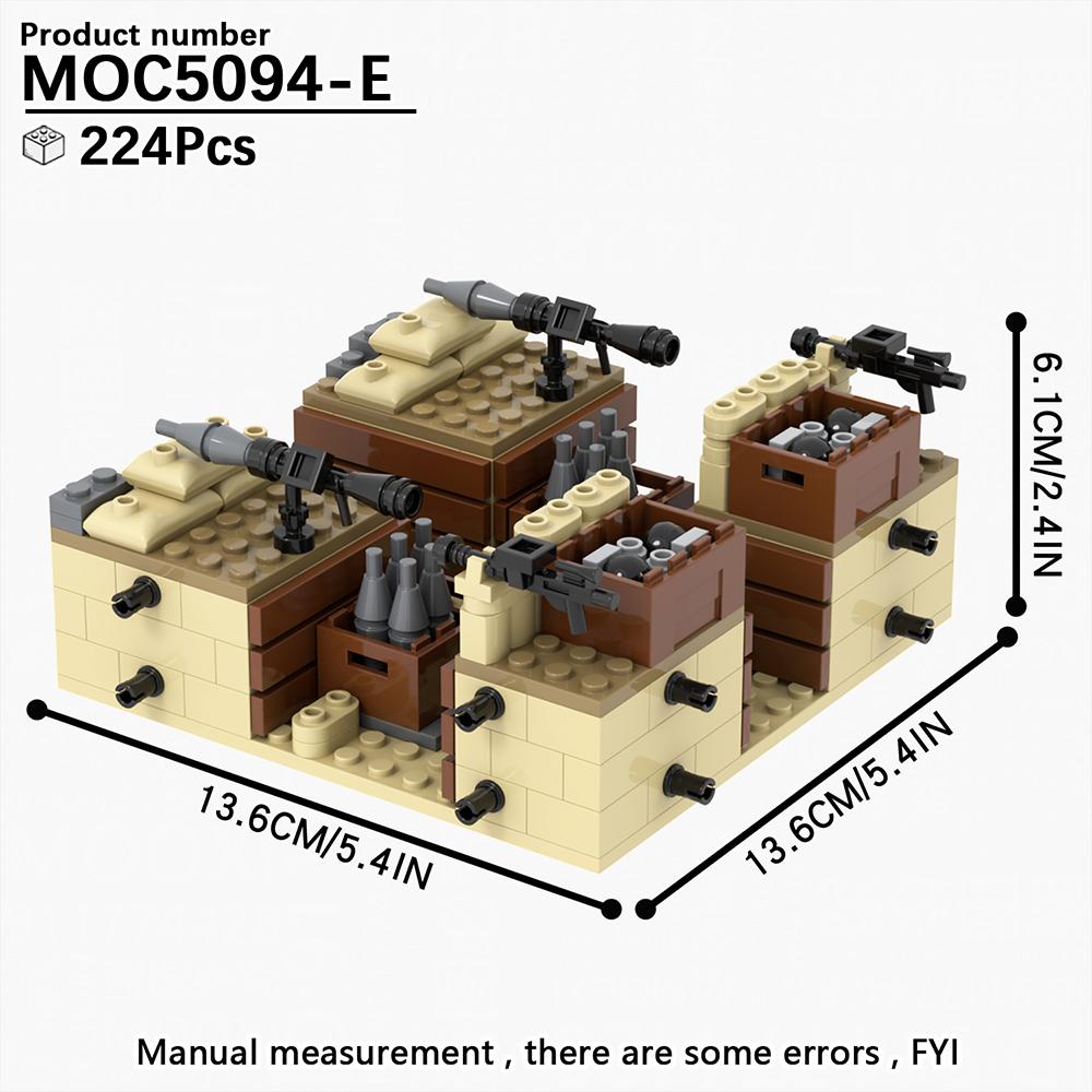 WW2 Series Military Battlefield Ruins War Related Building Blocks Blockhouse Model Toy Medieval Gift For Children Adults DIY MOC
