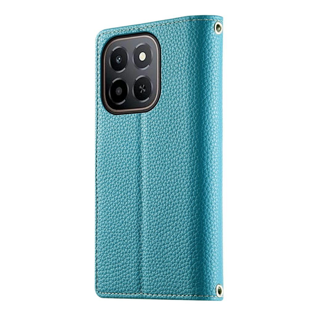 Чехол-бумажник на молнии с цветными вставками из кожи для Honor X6c 4G/X5b/X5b Plus, книжка с ремешками