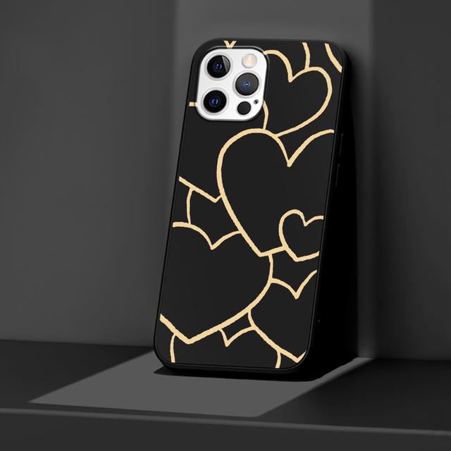 Чехол Love Heath для Apple Iphone 14 11 13 12 Pro Max Xr 7 8 +Se 2020 Xs 6 6s Plus 5 5S, милый роскошный черный силиконовый чехол для телефона