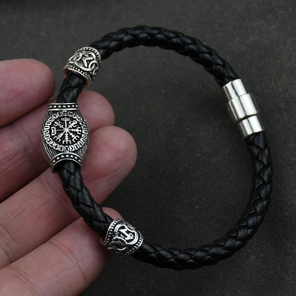 Браслет с рунами викингов Vikingo 3 шт. / 11 шт. / 13 шт. / 15 шт. Бусины с рунами Компас Вегвизир Амулет Браслет викинга Славянский Аксессуар