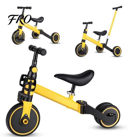 Kids Trike Balance Bike, Toddler Tricycle with Push Handle for 1-3 Year Old, 2 in 1 Kid Bike Birthday Gift and Toy Boys Girls, Adjustable Handlebars