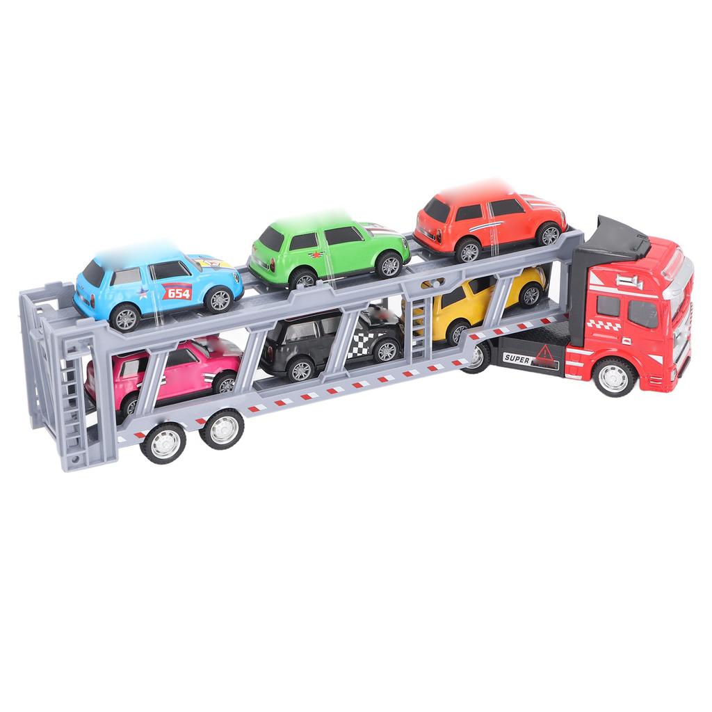 Transport Car Carrier Truck Toy with 6 Small Car for Kids Pull Back Detachable Interactive Toy Carrier Truck