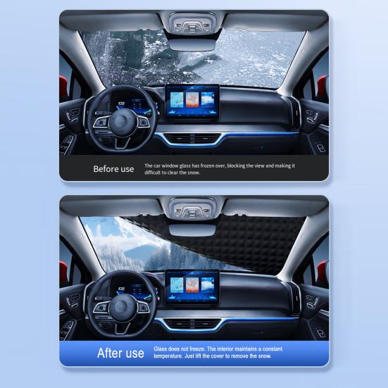 Магнитный чехол на лобовое стекло от снега Утолщенный чехол-половина для защиты от мороза и снега Универсальная зимняя защита лобового стекла автомобиля для большинства автомобилей внедорожников