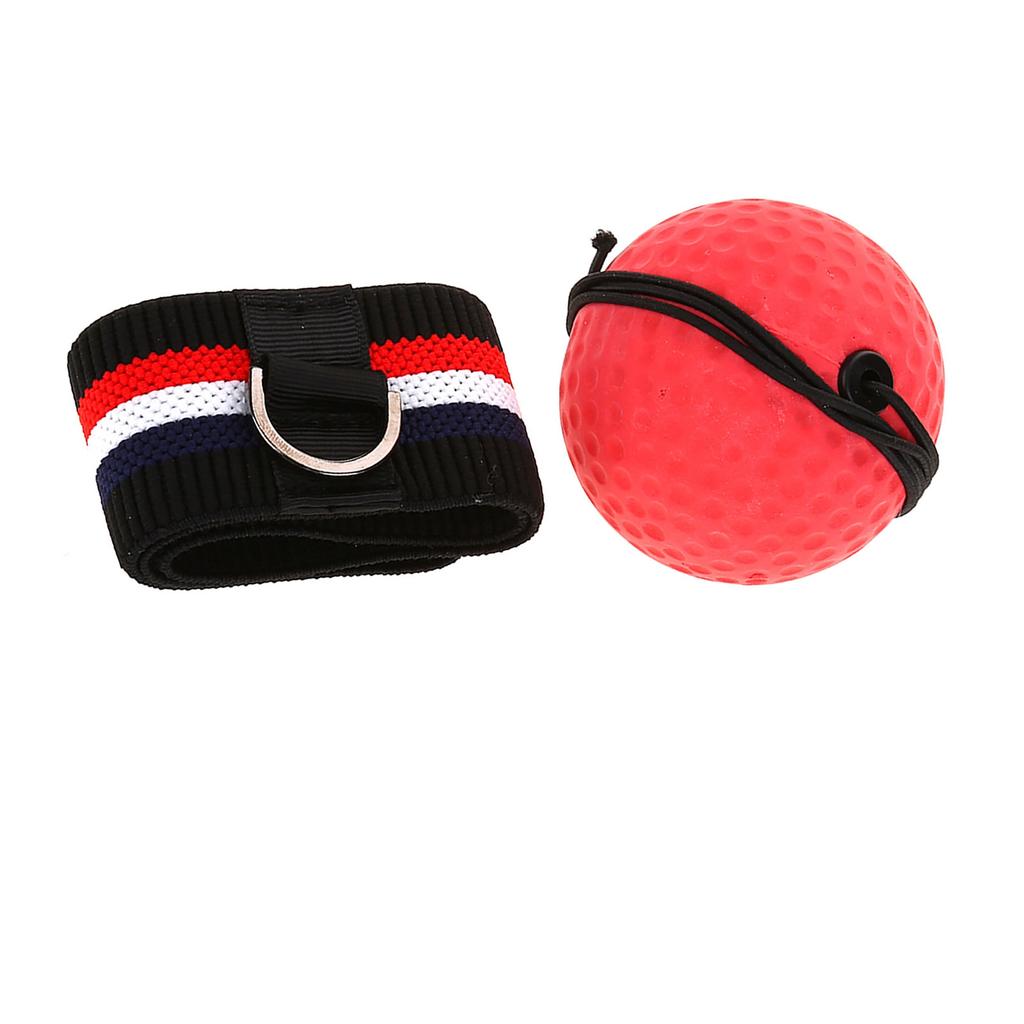 Боксерский мяч для тренировок с повязкой на голову для скоростных тренировок для взрослых (Красная повязка на голову)