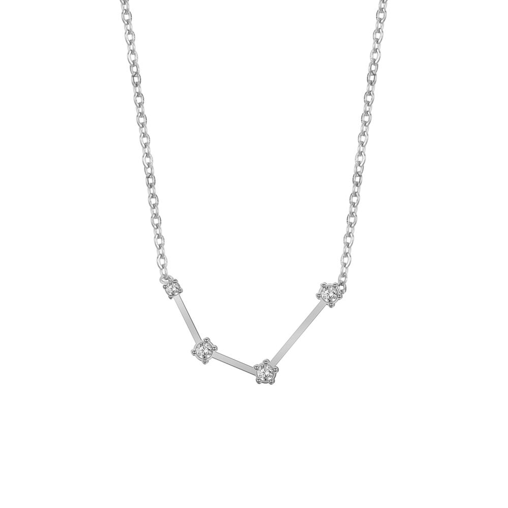 Clear Zircon Constellation Necklace Women Capricorn Libra Aries Leo Virgo Taurus Stainless Steel Horoscope Zodiac Necklaces Gift