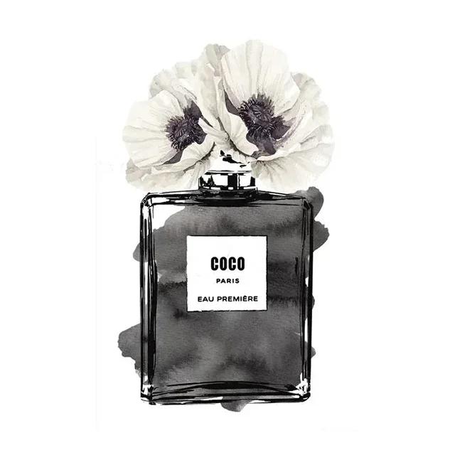 Современная модная эстетика Настенное искусство Париж Роскошный флакон духов HD Масло на холсте Постер Принт Украшение для дома Спальни Подарок