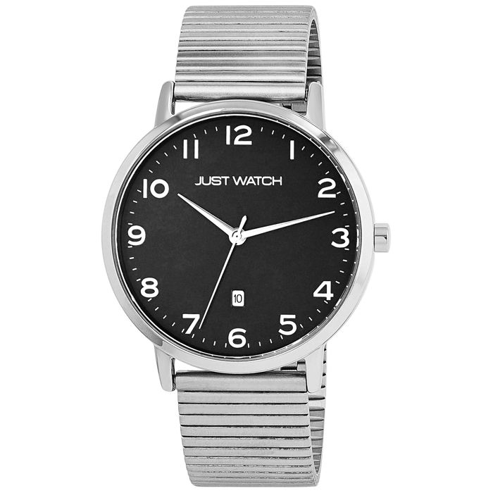 Montre - Ruka - Acier inoxydable argenté - Cadran noir - Étanchéité 5 ATM