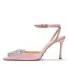 Runway Style Glitter Rhinestones Women Pumps Crystal Heart Shape Buckle Summer Lady High Heels Party Prom Shoes