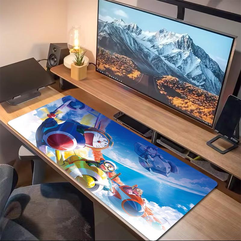 Doraemon3 Print Cushion Non-slip Laptop Tablet Big Mousepad XXL Mat Mini PC Playmat With Lock edge