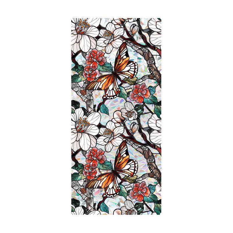 1Roll Electrostatic 43*100cm Glass Stickers Window PVC Flower Pattern Home Decor