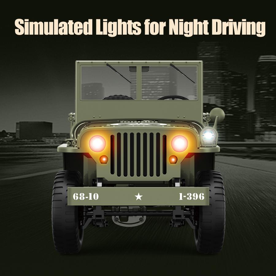 New 1:10 RC Toy Car JJRC Jeep Off-road Vehicle Multi-purpose Four-wheel Drive War Transport Vehicle Simulation Climbing Vehicle Children's Toy Gift