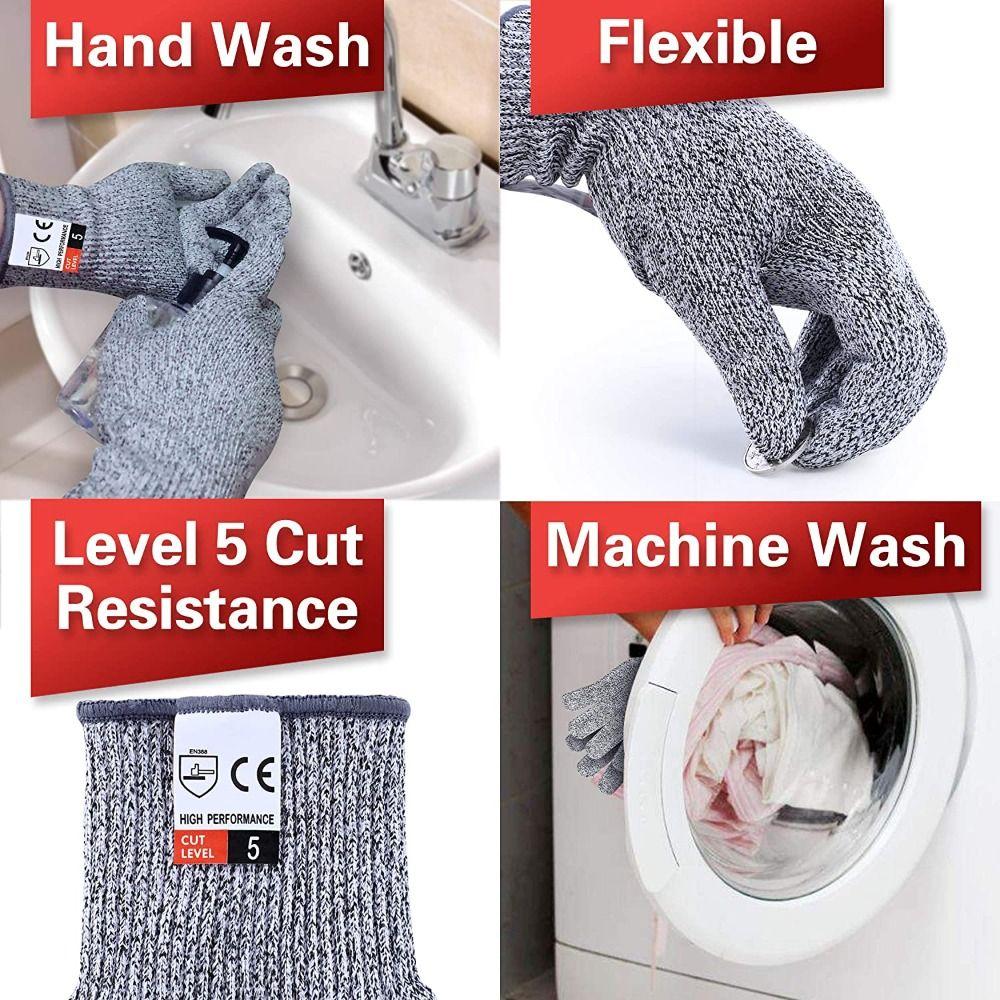 1pair HPPE Anti-Cut Gloves Level 5 Safety Glass Cutting Gloves Multi-Purpose Cutting Gloves  Kitchen