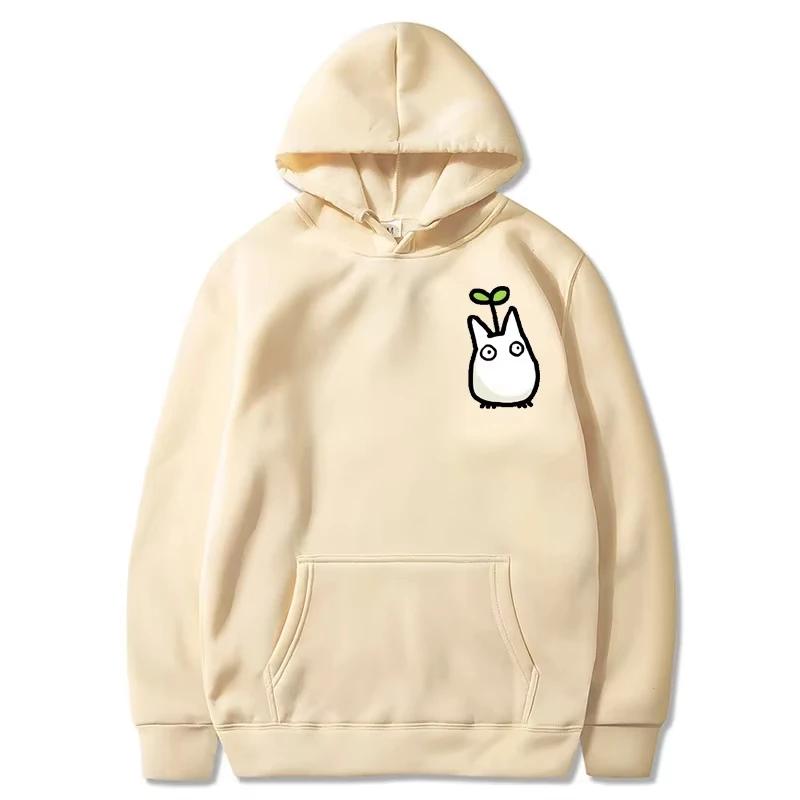 A trendy 2D hooded sweatshirt featuring the Japanese anime Totoro Studio Ghibli pattern print for men in the autumn of 2025