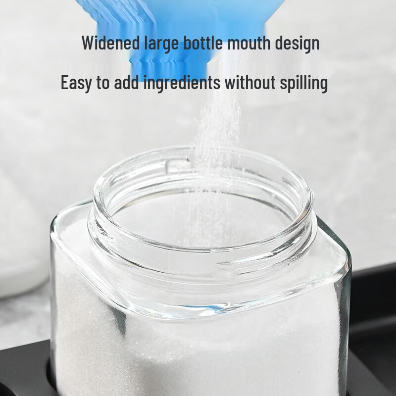 Glass Spice Jar Set with Stainless Steel Lids