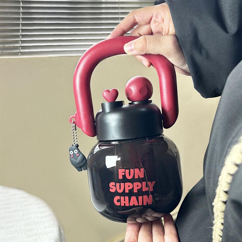 Пластиковый стакан для воды Big Belly с большой емкостью и трубочкой