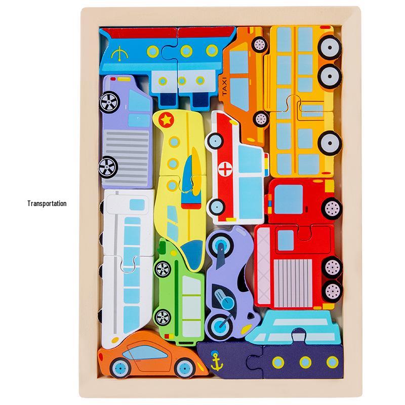 3D мультяшная головоломка: Большие деревянные кубики для детей 3-6 лет