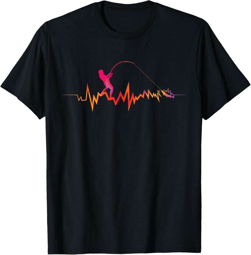 Fishing Heartbeat Cool Beat Great Gift For Fisherman T-Shirt