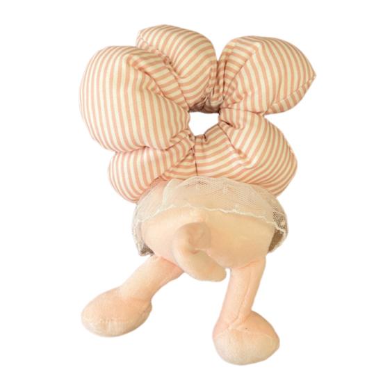 Hair Tie with Sufficient Elasticity Dot Print Lace Splicing Hair Flower Butt Design Hair Tope Buns Ponytails Half-Tied Hair