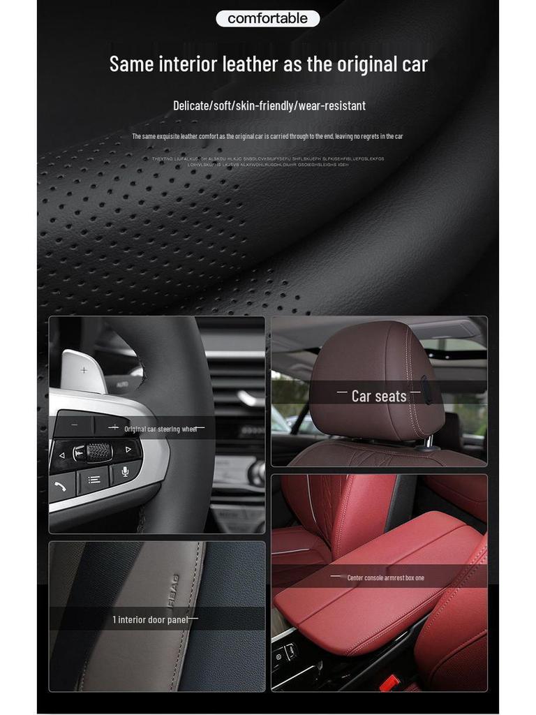 Universal Nappa Leather Steering Wheel Cover - Breathable, Perforated, Sweat-Absorbent, Four Seasons Protection.