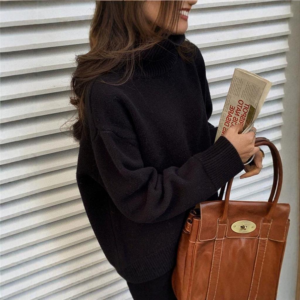 Женский вязаный свитер: Осень/Зима, Гонконгский стиль, Свободный крой, Стройнящий, Плотный, Универсальный как верхняя или нижняя одежда