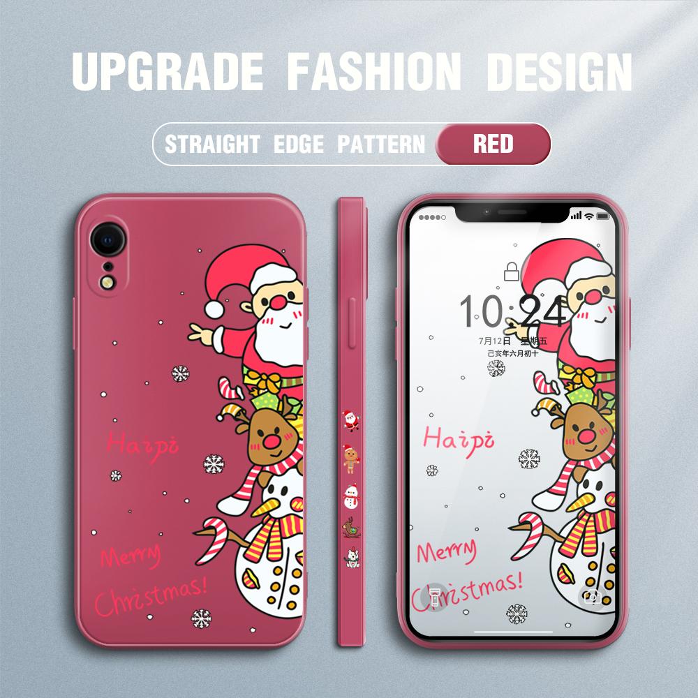 Рождественский чехол с рисунком мультфильма для Redmi Xiaomi POCO Note 10 Pro 9 9A 9T 10C 8 7 11 Lite 5G X3 M3 с квадратным краем, мягкие защитные чехлы для полной камеры