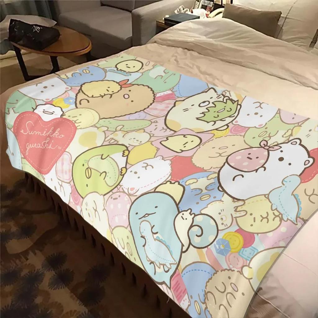 Милое Фланелевое Пледное Одеяло Sumikko Gurashi Ультра Мягкое Тонкое Одеяло Покрывала для Гостиной Спальни Дивана Офиса Теплое Одеяло