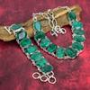 Emerald Necklace & Bracelet, 925 Solid Sterling Silver, Zambian Emerald Jewelry Set, Handmade Jewelry Necklace & Bracelet With Adjustable Chain