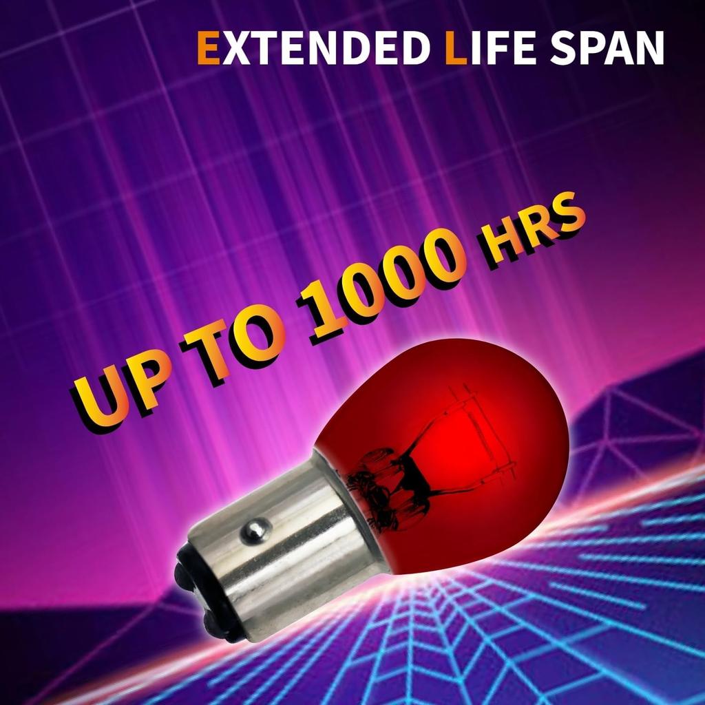 1157 Red Bulbs 10 Pack,S25 Red Tail Light Bulb 12V 21W/5W Miniature Tail Light Turn Signal Brake Light Bulb,P21W 2357 7528 2057 1016 Automotive Light