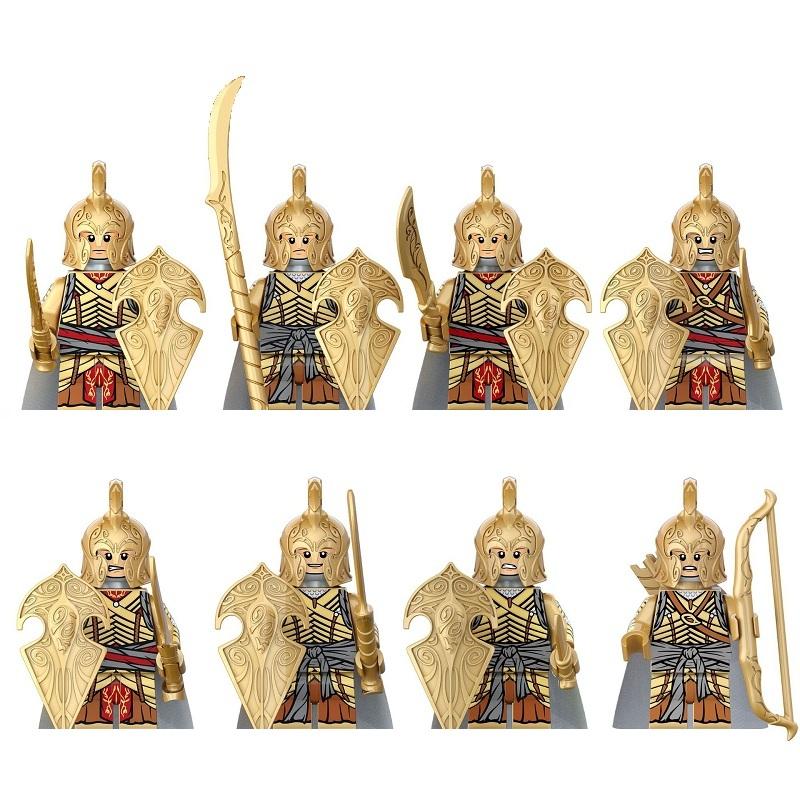 8Pcs/Set Mini Elf Orcs Army Gandalf Dwarf Rohan Knight Game Thrones Building Blocks Figure Kids Toys