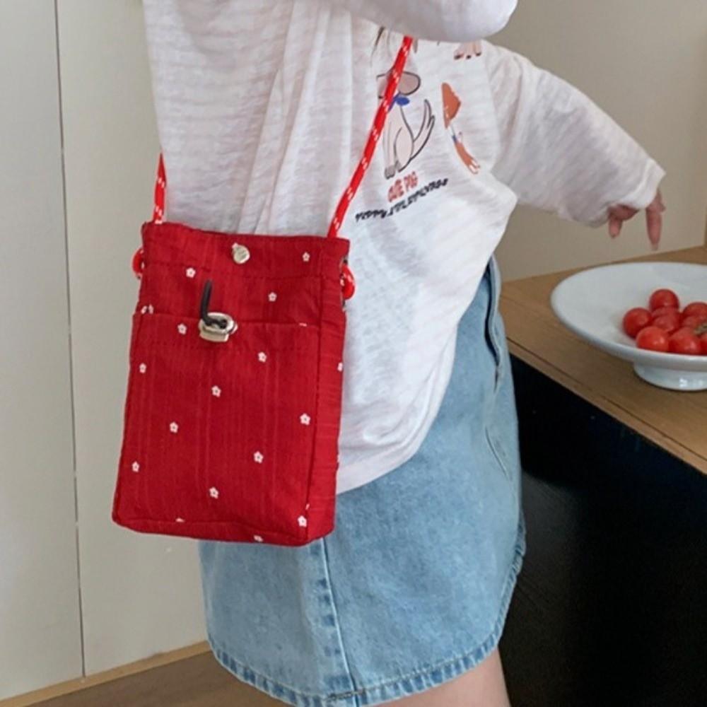 Flower Printed Pleated Cloud Crossbody Bag Lightweight Folded Slant Bag Phone Shoulder Bag  Daily