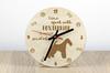 Fox Terrier Wire - clock with dog, wooden clock with engraving, personalised clock by Art-Dog