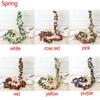 Wedding Decor Rose Garland Garden Arch Fake Plant Vines Flowers Garland Artificial Rose Flowers