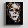 Face of a Woman In Black and Gold Face of a Woman In Black and Gold, 50X70 Cm, Unframed, Premium Canvas On Stretcher