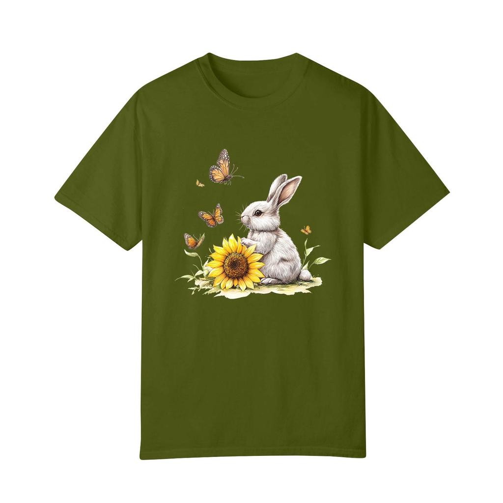 Women's Casual Round Neck Short Sleeve Pullover Printed T-Shirt Top