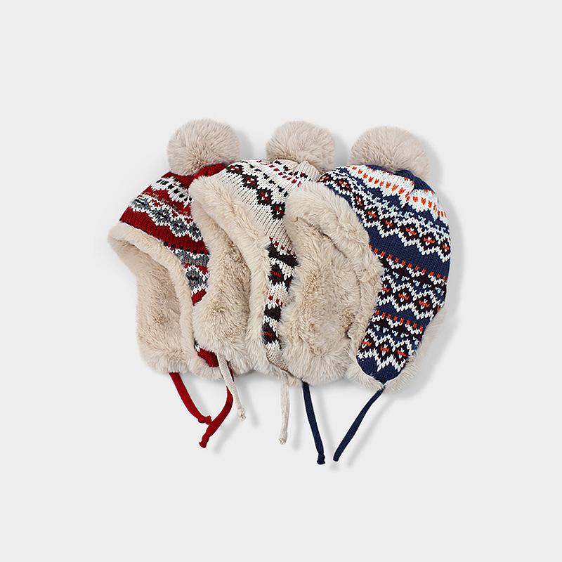 Вязаные шапки-бомбардировщики, шапки-шары, мужские шапки из искусственного меха Snow Peak большого размера, зимние шапки, аксессуары Y2k, лыжная маска, шапка с ушами