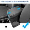 2018-2023 2024 Накладка на центральную консоль для VW Tiguan (S/SE/SE R-Line Черный/SEL R-Line), Водонепроницаемый и удобный кожаный подлокотник на консоль Tiguan 2025