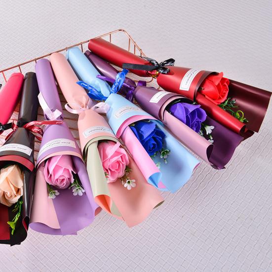 Мини Искусственный Букет Роз Ручной Работы Мыльные Цветы Лепестки Украшение Романтический Подарок на День Святого Валентина День Рождения для Женщин Матери Жены Подруги