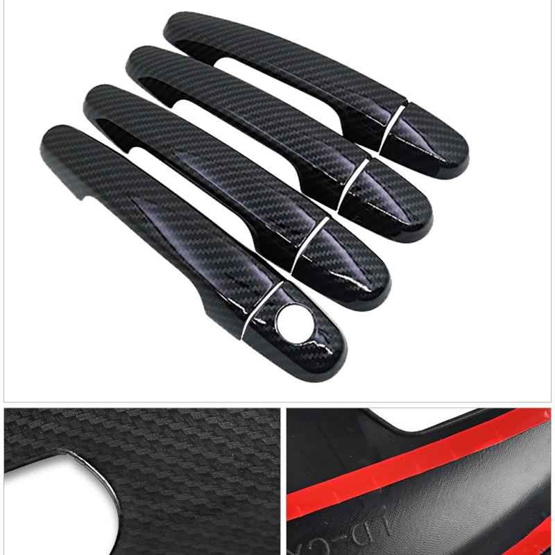 Door Handle Cover Trim For Toyota Auris Corolla Blade E150 2006-2012 Black Carbon Fiber Car Accessories 2007 2008 2009 2010 2011